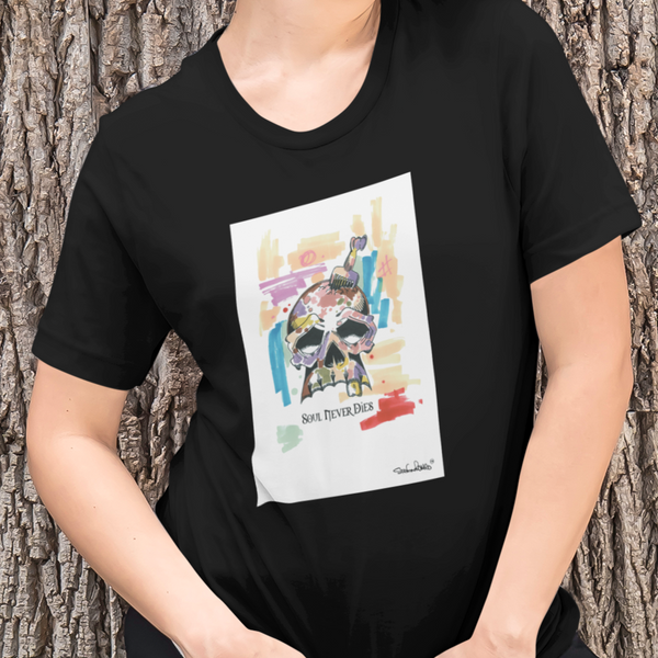 Women's Skull Splash T-Shirt (Black) - stefanromeoprints