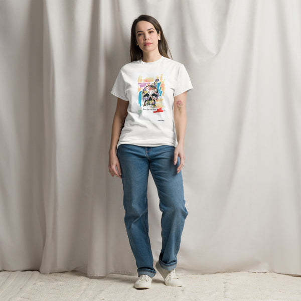Women's Skull Splash T-Shirt (White) - stefanromeoprints