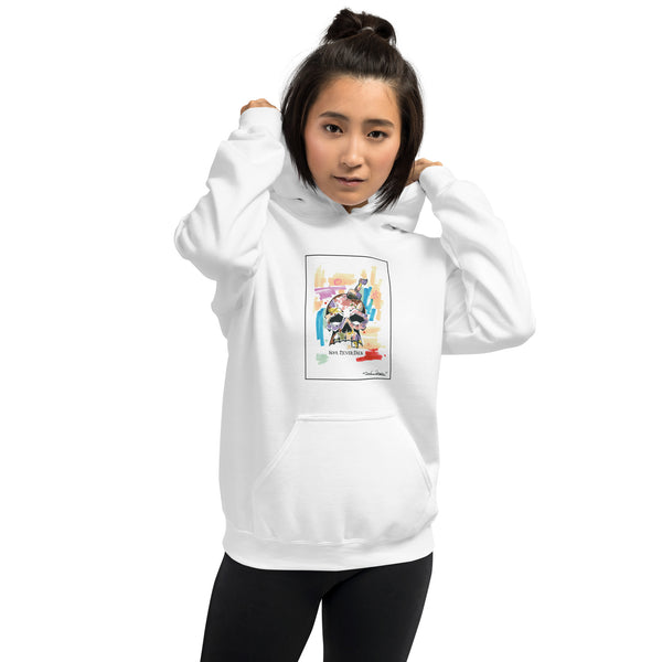 Women's Skull Splash Hoodie (White) - stefanromeoprints