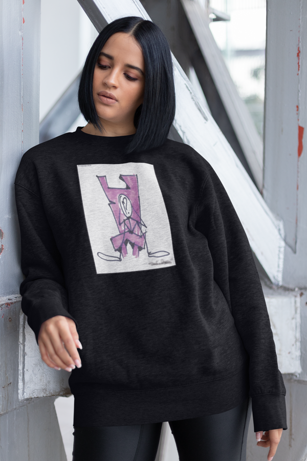Stickmon in Purple Womens Premium Sweatshirt - stefanromeoprints