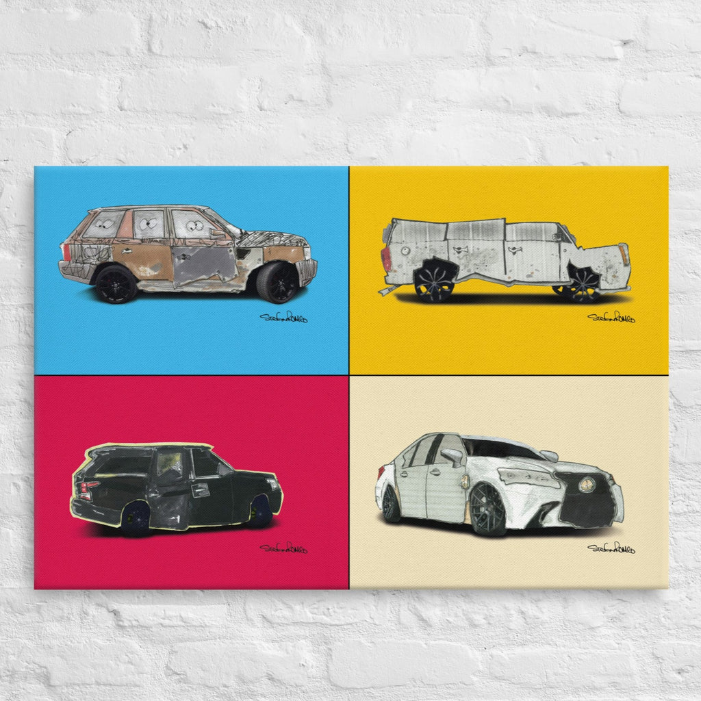 4 Classic Cars Theme - Thin canvas - stefanromeoprints