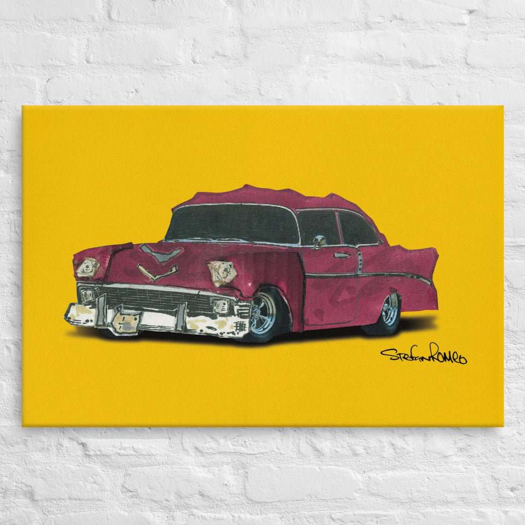 Chevy 57 - Thin Canvas Orange Background - stefanromeoprints
